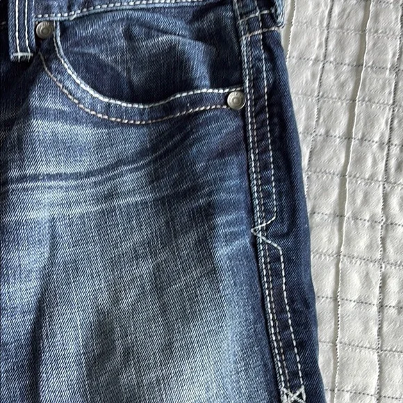 Ariat M7 Rocker Boot Dark Wash Denim Jeans Men’s Sz 35/32 - Picture 4 of 5